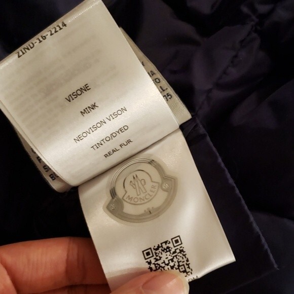 Moncler Blue Silver Leopard Fur Trim Feminine Luxury Down Puffer Size 1~Small - Picture 4 of 6